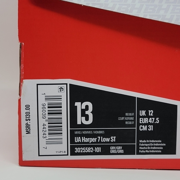 Under Armour Harper 7 Low ST Baseball Metal Cleats 3025582-101 Men's Size 13 New - Picture 6 of 13